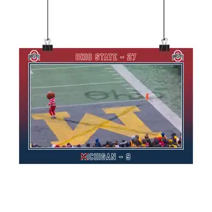 Brutus Buckeye Ohio Snow Satin Poster, Xichigan Football Poster, Sport Poster