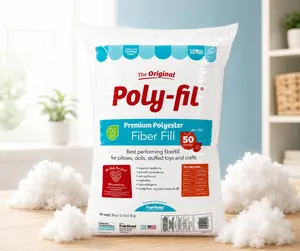 Fairfield Poly-Fil Polyester Fiberfill Stuffing, 50 oz Bag, Premium Soft Fiber Fill for Pillows, Stuffed Animals, Toys, Crafts & DIY Projects, Machine Washable