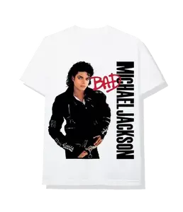 WHITE T SHIRT RETRO 90S MICHAEL JACKSON BAD