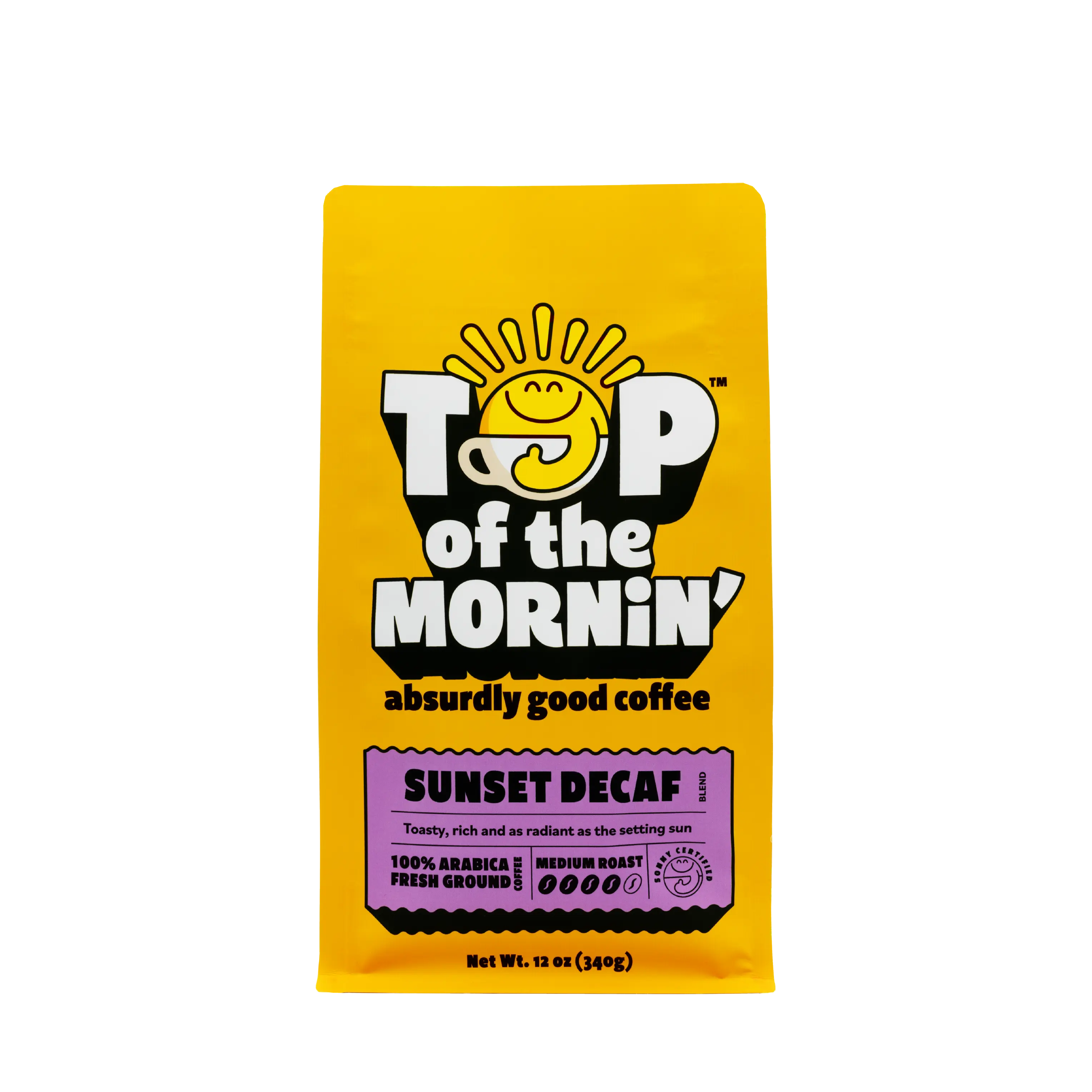 Sunset Decaf Medium Roast Coffee (12oz) Whole Bean & Ground