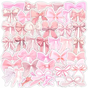 50pcs Cute Pink Bow Graffiti Series Stickers, Suitable for Faith Based Designs Such As Scrapbooks, Diaries, Laptops, Water Bottles, Cars, Etc., Gifts with Positive Information