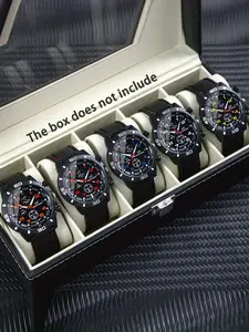 5pcs electronic watch men's watch trendy fashion student waterproof night light sports multifunctional mechanical men's watch Fashionable Waterproof Watch
