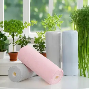 20 Counts/roll Microfiber Thickened Hand-Torn Disposable Lazy Cloth for Dishwashing, Non-Stick Oil, Water Absorbent Cleaning Scouring Pad ,Dishcloths for Wet and Dry Use, Reusable Cleaning Cloths for Kitchen, Sinks, and Pans