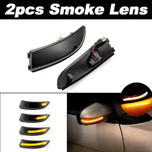 💡🚗 1 Pair Dynamic LED Mirror Turn Signal Lights | Fits Ford Fiesta MK6/MK7 B-Max ✅ OE 8A61-13B381-AF/1542153 ✅ Glossy Black Lens Sequential Flow ✅ Plug & Play Error-Free No Coding | All Models Compatible