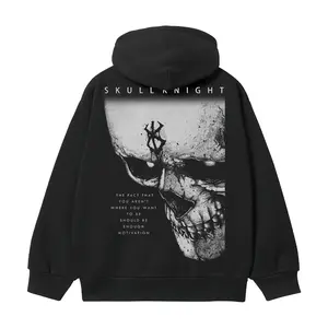 Berserk "The Demon King" Heavyweight Vintage Hoodie Cotton Blend Classic Anime Sweatshirt Menswear Tops Pullover Long Sleeve Casual Biker Black Slogan Print Crewneck Wetsuit Skull Knight