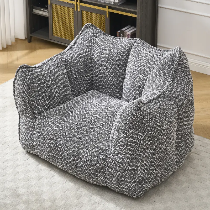 High-End Quality Bean Bag Chair - Highly Resilient Foam, Square Design for Living Room, Dining Room, Nursery Use - Adult Reading, TV Relaxing RR Couch Furniture Outlet