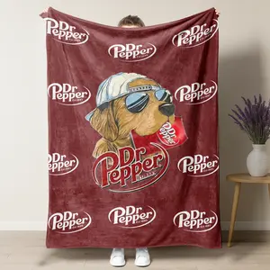 Dr Pepper Funny Dogs Flannel Blanket, dr pepper gifts Soft and Warm Blanket Wall-Hanging Decorative Item For Bed Cover Wall Decoration Indoor Bedding For Sofa Outdoor Use