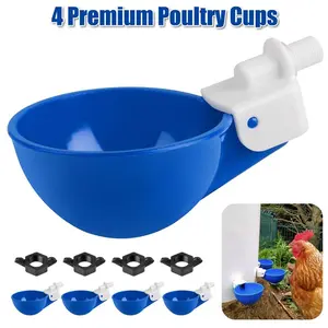 4pcs Poultry Drinker Waterer Automatic Water Cup Chicken Duck Quail Hen Drinking
