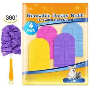Reusable Duster Refill Compatible with Swiffer 360 Degree Dusters Refills for Cleaning 4 Pack (Handle is Not Included)