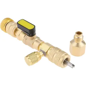 R410A Valve Core Remover Installer with Dual Size SAE 1/4 & 5/16 Port AC Valve Core R22 HVAC Valve Core Removal Installer Tool Air Conditioning Line Repair Tools