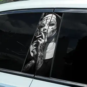 Anime Nun Pattern Car Sticker, Scratch-Resistant Waterproof Decals, Car Body Scratches Cover, Personalized DIY Decoration, Vehicle Exterior Accessories
