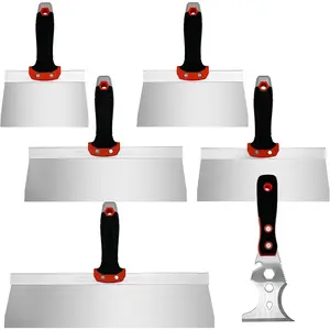Drywall Taping  Set, 6 count Stainless Steel Taping  Includes 6",8",10",12",14", 3" Multifunctional  Scraper,  Hand Tools for Drywall Joint Taping, Finishing and Patching