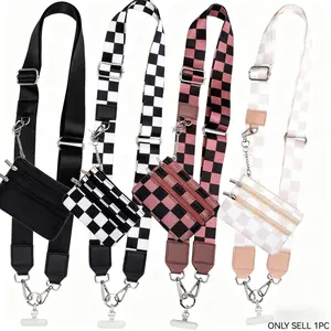Mobile phone holder with wallet strap, mobile phone strap with wallet attachment, mobile phone strap with zippered pouch for wallet, adjustable phone strap, Christmas gift, birthday gift, Adjustable Phone Lanyard, Phone Accessory