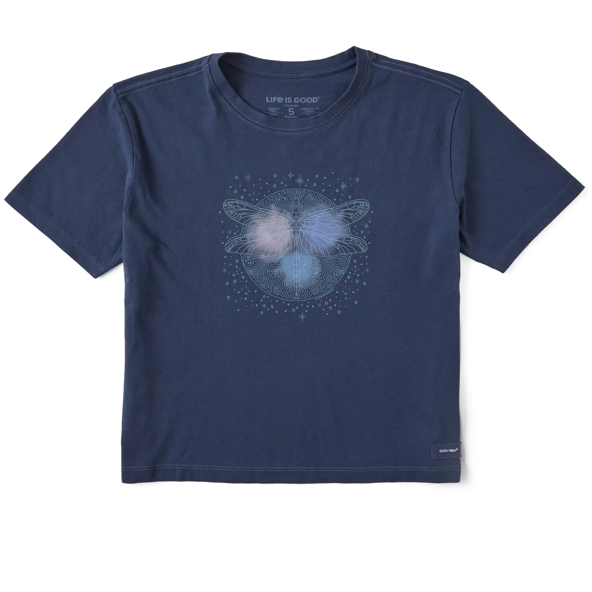 Women's Dragonfly Moon Short Sleeve Crusher Boxy Tee