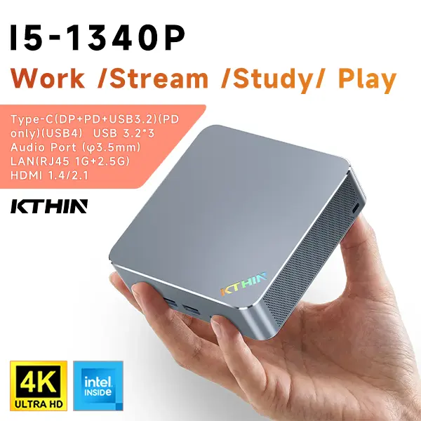 Kthin MID3 Mini PC with Intel i5-1340P, 16GB DDR5 & 1TB SSD – Ultra-Compact 4K Dual HDMI Windows 11 Pro Gaming & Office PC, Computer