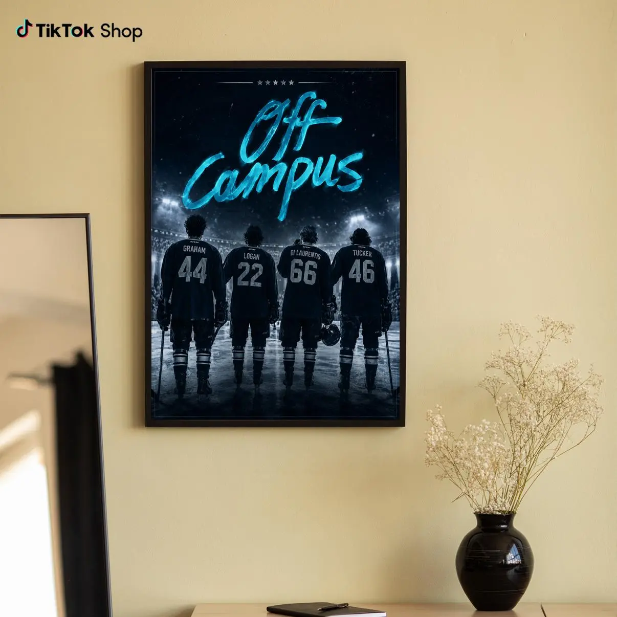 College Hockey Romance Poster, Fictional Hockey Team Wall Art Print, Sports Romance Book Lover Room Decor, Bookish Gift
