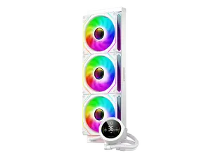 GAMEMAX 360 Digital WH, Liquid CPU Cooler 360mm Addressable ARGB Pump Fans 290W TDP AIO Water Cooler