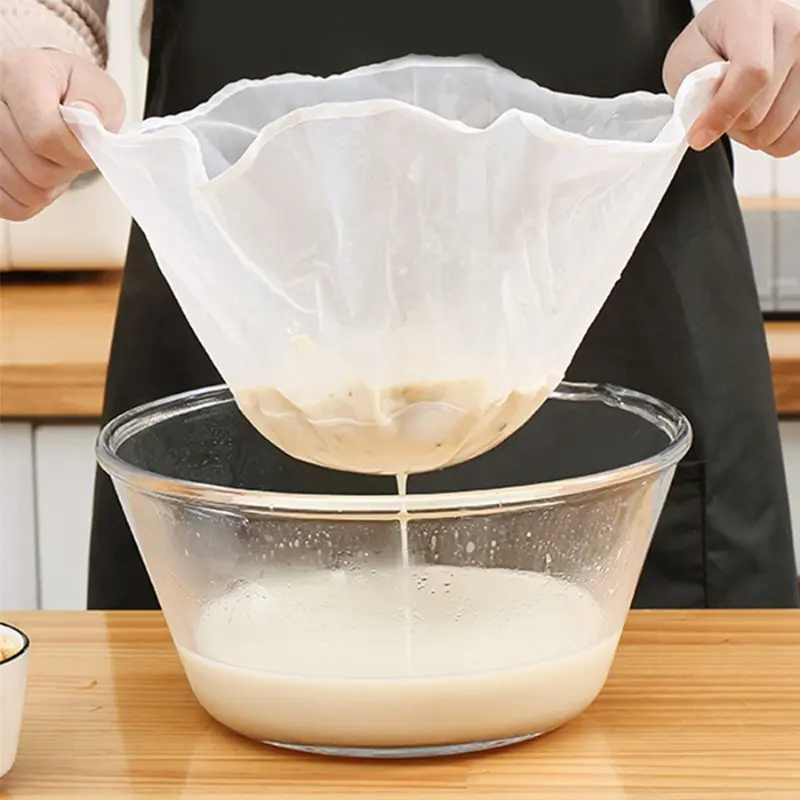 Premium Nylon Filter Bag - Versatile and Reusable, Efficiently Strains Soybean Residue and Impurities for Healthy Soy Milk and Tofu Making - Multifunctional Kitchen Accessory, Kitchen Strainer Utensils