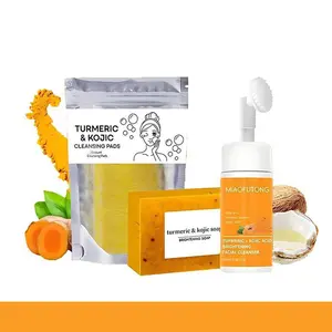 Turmeric Wash and Care Three Piece SetTurmeric Tablets, Turmeric Cleansing Mousse,Turmeric Soap Facial Cleansing Skincare FacialCleansing Cleanser Comfort