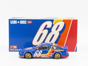 MINI GT x KAIDO HOUSE TOYOTA AE86 SPRINTER TRUENO RACING V1 #68 IN BLUE 1:64 DIECAST MODEL CAR KHMG196-2C