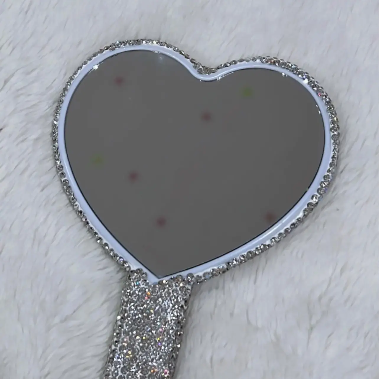 Handheld Blinged Heart Mirror