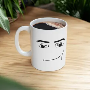 Roblox Man Face Mug, Funny Mug, 11oz 15 oz Double Sided Ceramic Mug Gamer Roblox Face, Gamer Mug
