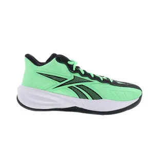 Reebok Press Mens Green Mesh Lace Up Athletic Basketball Shoes