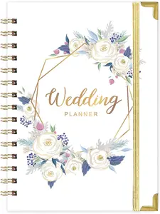 Wedding Planner - Wedding Planner Book and Organizer for The Bride with 5 Tabbed Sections, 6.5" x 8.75", Hardcover with Metal Corner