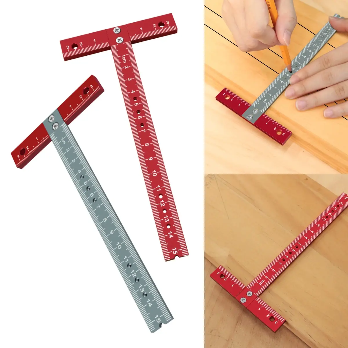 T Square, Aluminum Drafting Architect Ruler, Set Square Companion T Drafting Ruler, Architectural Triangle, Tee Ruler, L Square, Scale Ruler, Measuring Ruler Tool - 170mm, 1pc