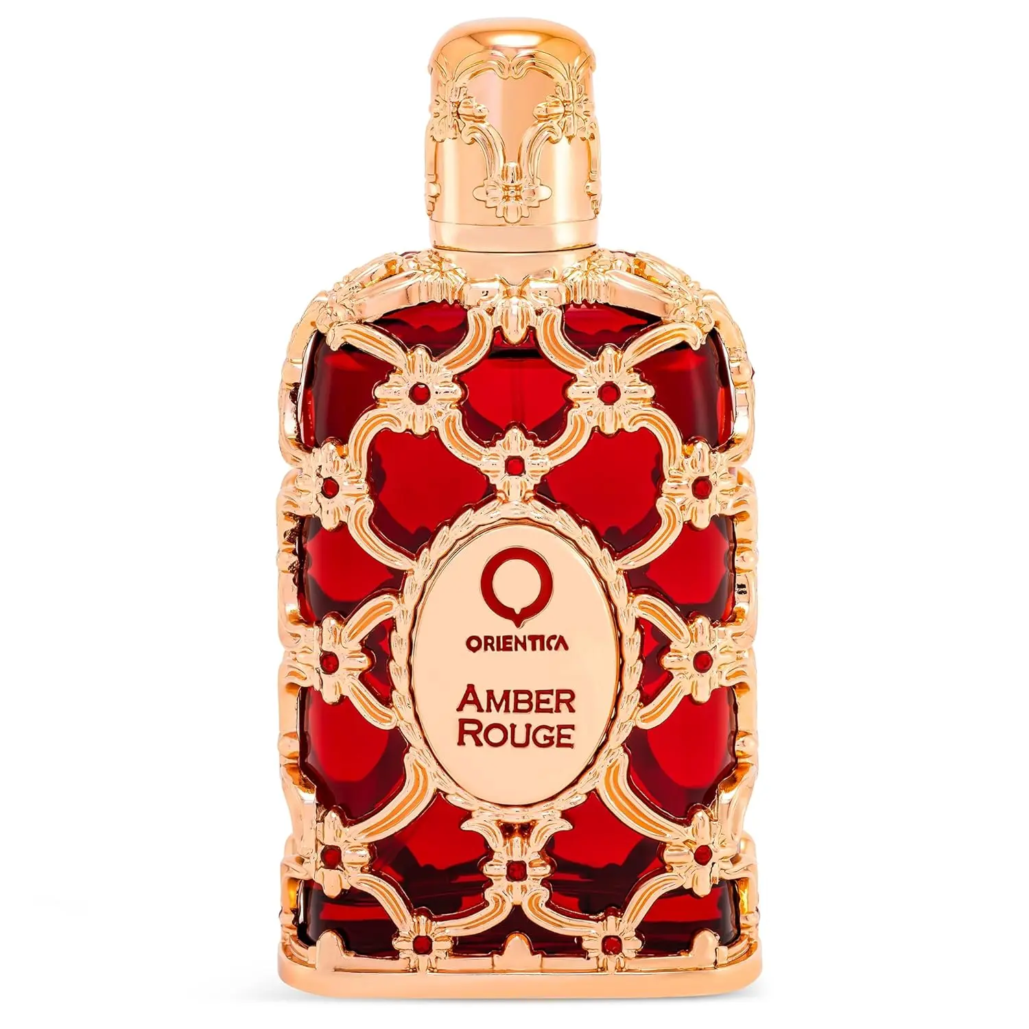 Luxury Amber Rouge Eau De Parfum 2.7oz/80ml - Notes of Amber Saffron, Jasmine & Orange - Woody, Floral Arabic Perfumes for Women & Men - Perfumes Arabes de Mujer y Hombres