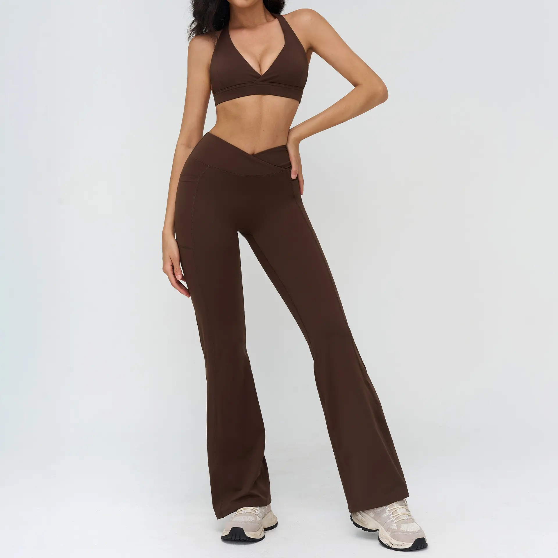 4518 bra+2030 2 flared pants   coffee co