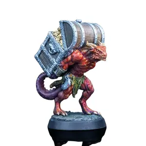 3D Resin Print Dragonfolk Carrier Dragon Vault - Paintable Collectible Artificial Resin Figurine, Dragon-Shaped Miniature Decorative Piece for Fantasy RPG DnD Tabletop Game, Home Decor Statue, Miniature Figurines, Decorative Pieces Figurines