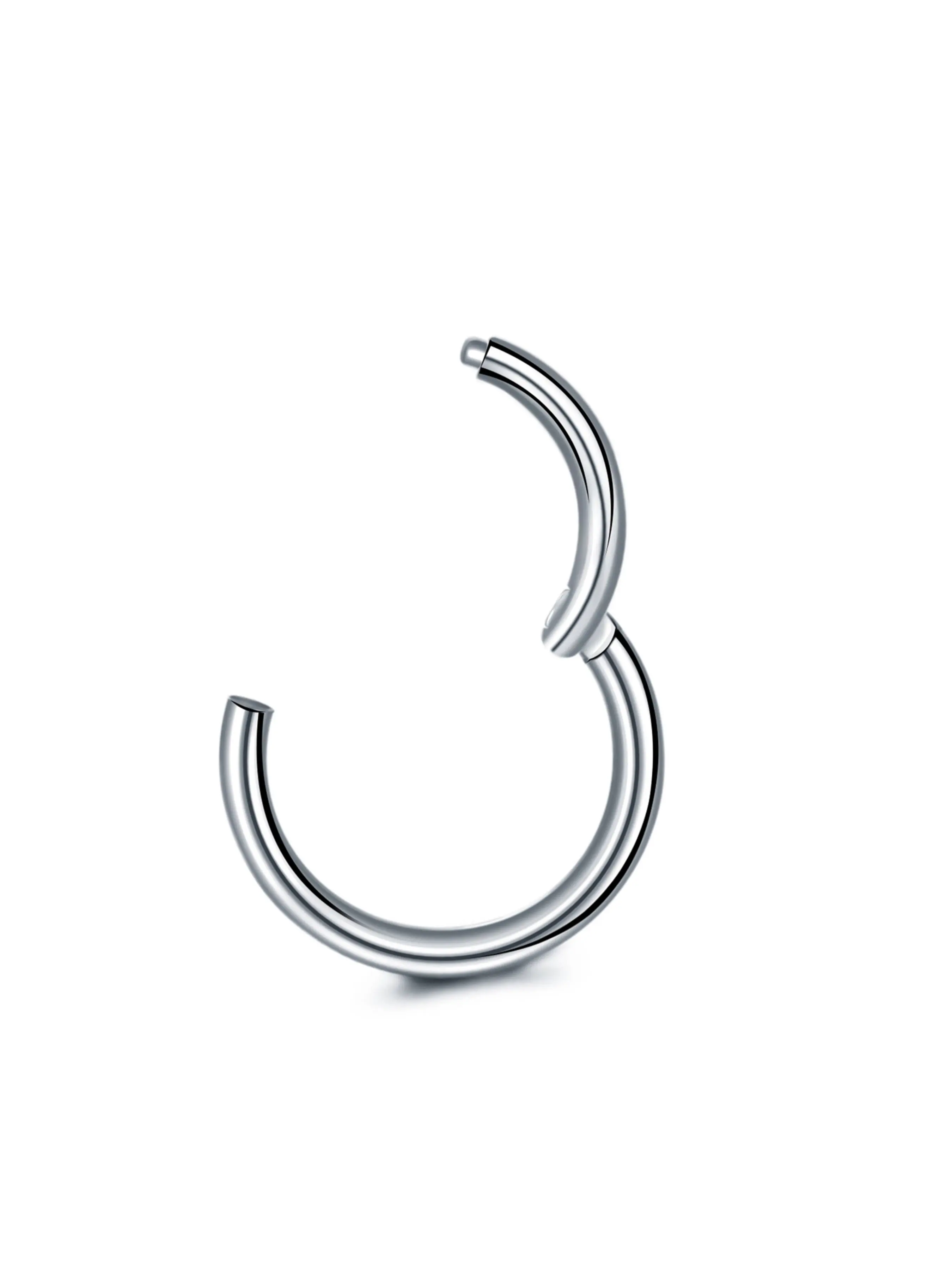 1Pc 316L Stainless Steel Nose Septum Clicker Hinged Segment Ring Nose Hoops Lip Ear Cartilage Ear Helix Body Piercing Jewelry Helix Pierced Ring