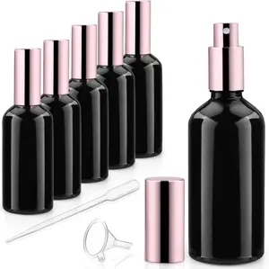6 Pack Black Glass Spray Bottle Perfume Atomizer Bottle Empty Fine Mist Spray B ConStore