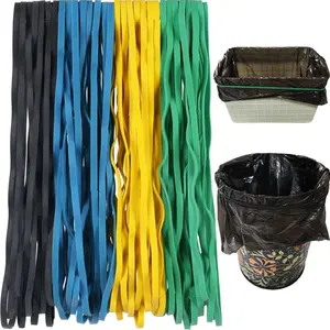 Trash Can Rubber Bands-Large Flat Fold, 12 in, 40 Pieces, Fits 8 - 33 Gallon Trash Cans, Heavy Duty Elastic Bands for File Folders, Office & Home Supplies