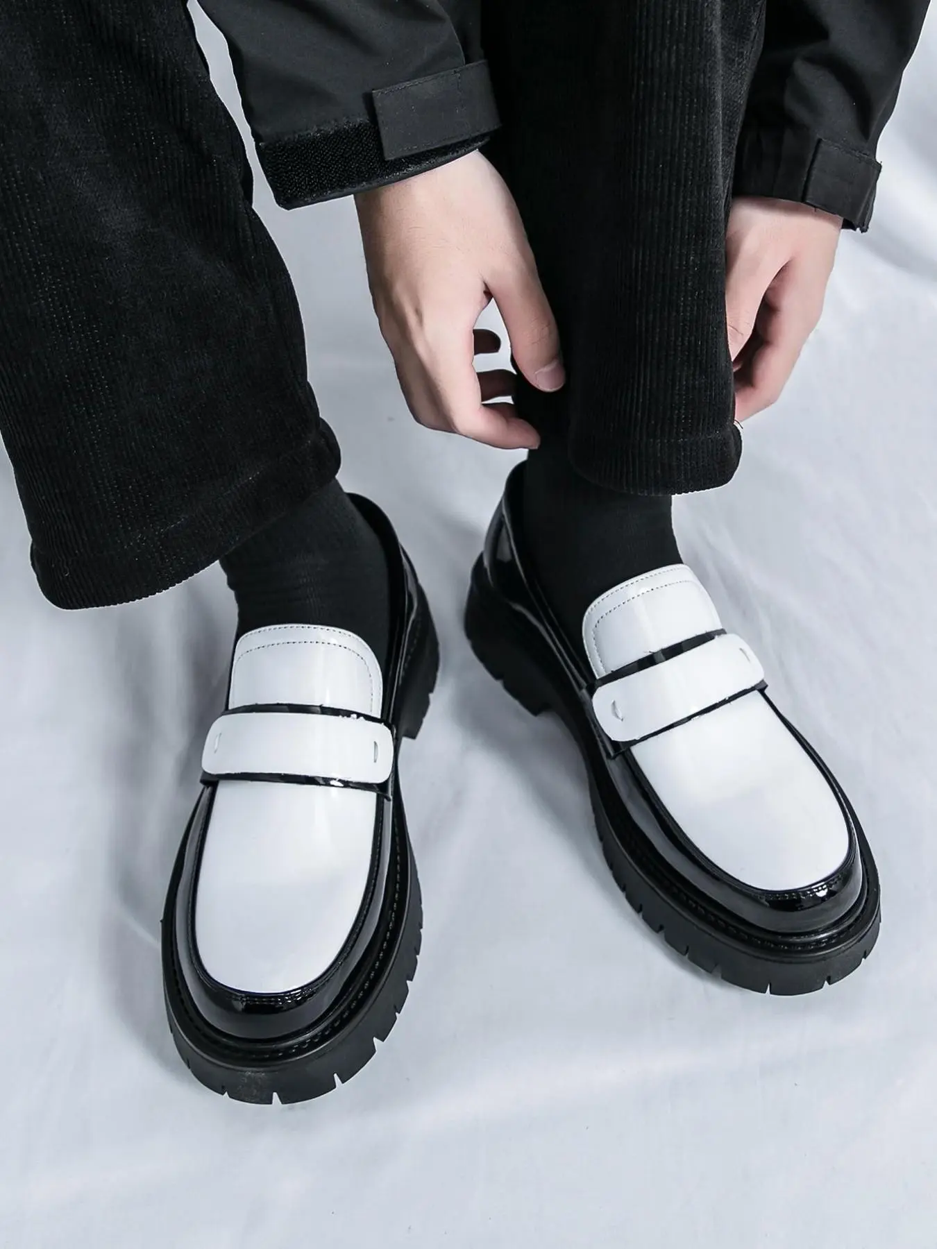 Men's Business Formal Style Two-tone Loafers, Fashionable PU Leather Slip-on Shoes for Work Office, Male All-match Commuter Shoes for Daily Wear