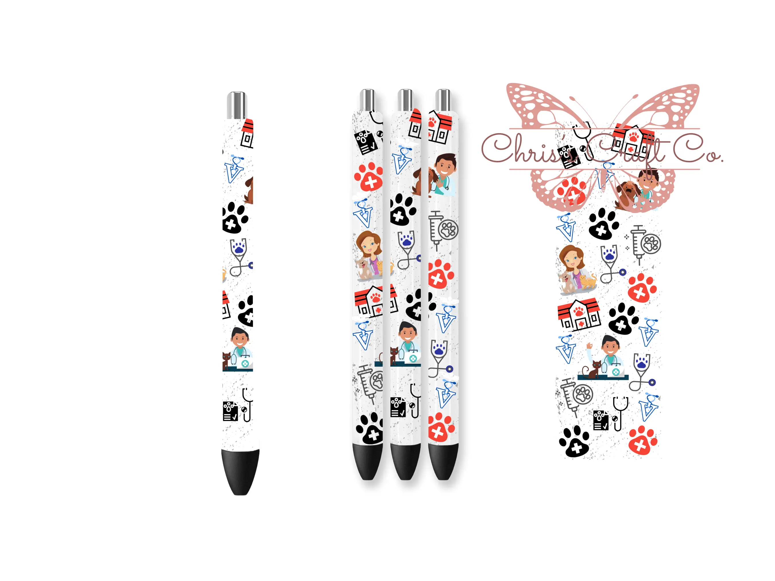 Veterinary Pen Wrap UVDTF Decal - Vet Tech Paw Print Glitter Pen Sticker  Search Engine