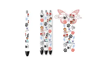 Veterinary Pen Wrap UVDTF Decal - Vet Tech Paw Print Glitter Pen Sticker  Search Engine