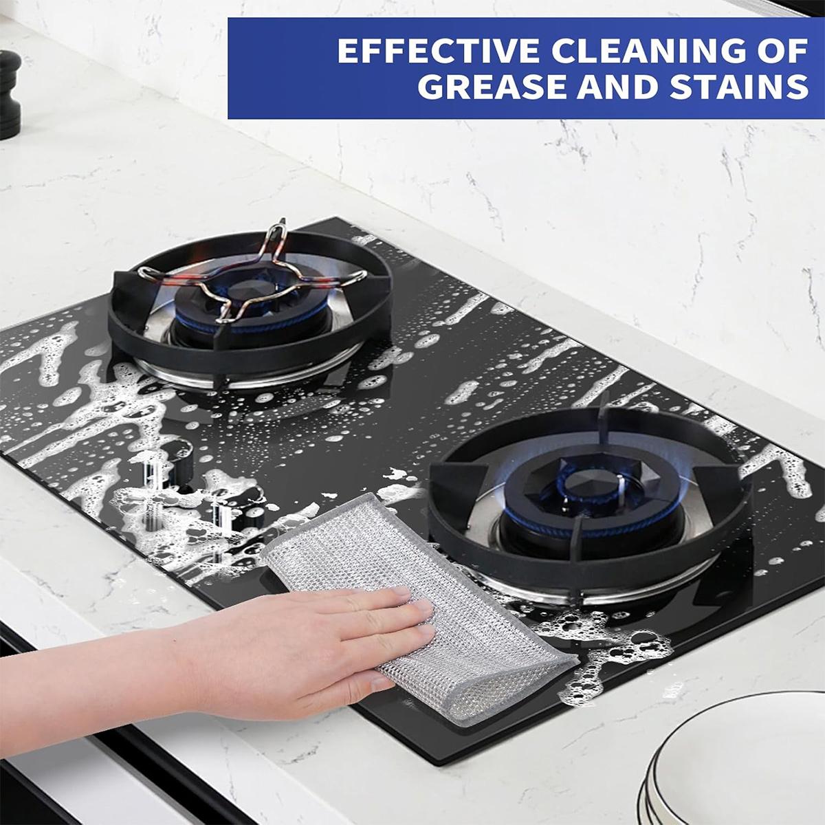 12pcs Non Scratch Wire Dishcloth Multipurpose Wire Dishwashing Rag for Wetand Dry, Metal Scrubbers for Cleaning Dishes, Dual-Sided Kitchen Cleaning Cloth with Mesh,Cleaning Tool for Pot,Silver