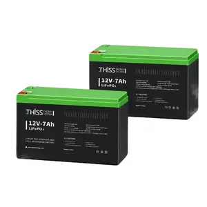 12V 7Ah LiFePO4 Lithium Deep Cycle Battery Pack - 4000+ Cycles, Built-in BMS, Lightweight, Durable Cordless Tool Accessory for Solar, Home Storage