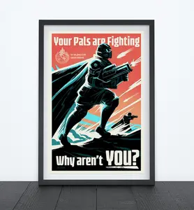 HELLDIVERS 2 Propaganda Poster, Video Game Art, Pop Culture Art, Recruitment Poster, Satire Art, Wall Art