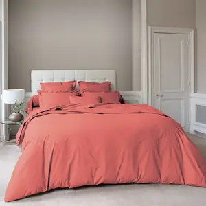 Vexin Terracotta 100% Cotton Percale Duvet Cover