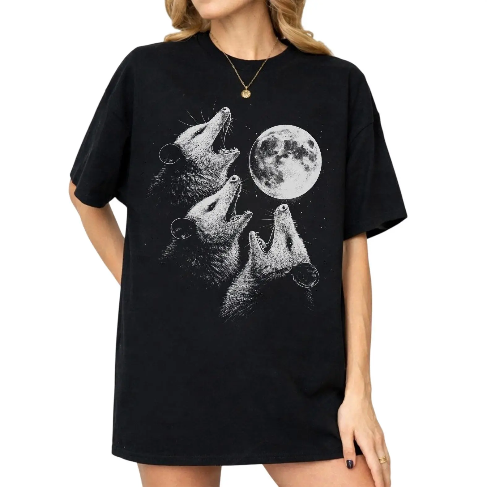 Comfort Colors Opossum Shirt, Full Moon Possum Graphic Tee, Funny Wildlife Shirt, Gift for Opossum Lovers