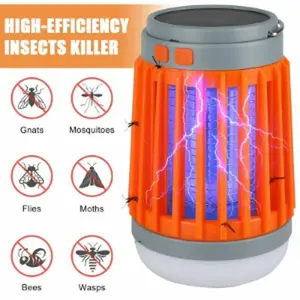 2026 Upgraded Noiseless Solar Power USB Mosquito Zapper Light Electronic Fly Bug Insect Zapper Trap Pest Lamp