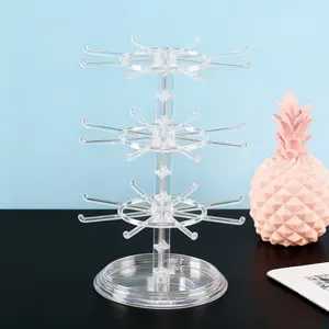 Rotatable Jewelry Rack, Earring Holder, Keychain Organizer, Desktop Storage Stand, Adjustable Design, Space-Saving Solution