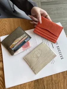 Ultra-Thin First Layer Cowhide Card Holder, Multi-Card Slot Document Storage, Anti-Magnetic, Hollow Design Unisex