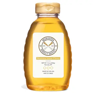 Raw Honey - All Natural Non-GMO Pure Gourmet Honey - (1lbs Squeeze Bottle)