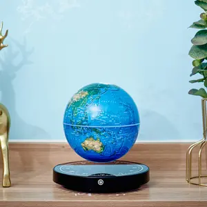 High-tech Magnetic Levitation Clock Globe Ornaments with No Warranty for Modern Decor