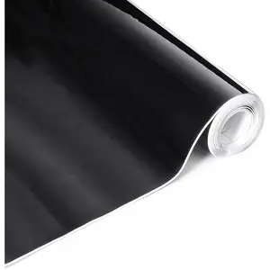 High Gloss Black  Vinyl Wrap Roll 1ft x 10ft Featuring Bubble Free Air-Release Technology Self Adhesive  Wrap Film Automotive Vinyl Tape Roll for   Furniture DIY Interior