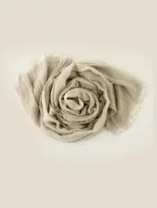 Crinkle Cotton Scarf | Beige, Soft and Cozy Design, Perfect for Everyday Wear